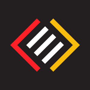 A red, white and yellow logo of Codevev.